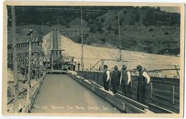 The lift at Briseis Tin Mine, Derby