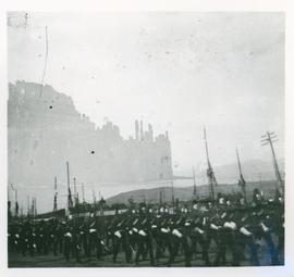 Uniformed men in parade