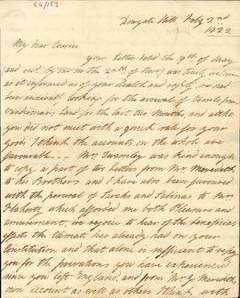 2 Feb 1822 - Ann Johnston to cousin John Meredith