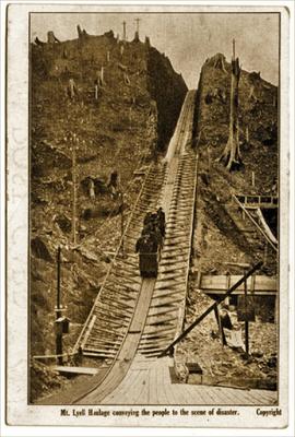 Mt Lyell Haulage conveying the people to the scene of the disaster