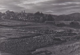 Sandy Bay Road and tram from the Rifle Range sheds