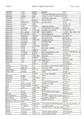 Subjects and Places Index