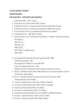 List of contents - AFUW Tasmania