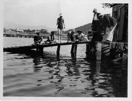 Children fishing from the jetty