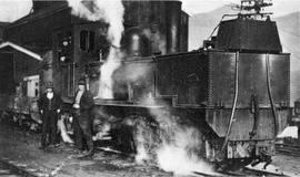 View of the Beyer Peacock Steam engine at Silver Bell, near Zeehan, Tasmania