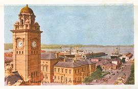 Wharves, Hobart, Tas., showing G.P.O. Tower