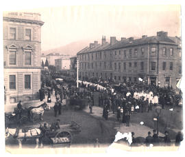 Procession approaching corner of Murray and Macquarie Streets