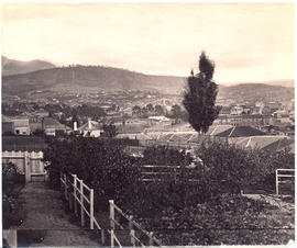 Hobart from a garden behind Salamanca Place