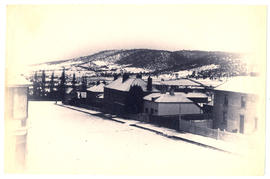 Hobart streetscape in snow