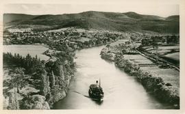 Postcard of a ferry on the Upper Derwent