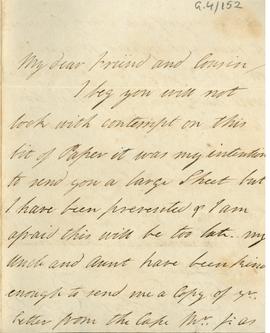 No date - c.1821- Ann Johnston to cousin John Meredith