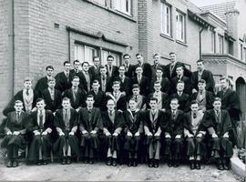 Students outside Trinity House, Hobart